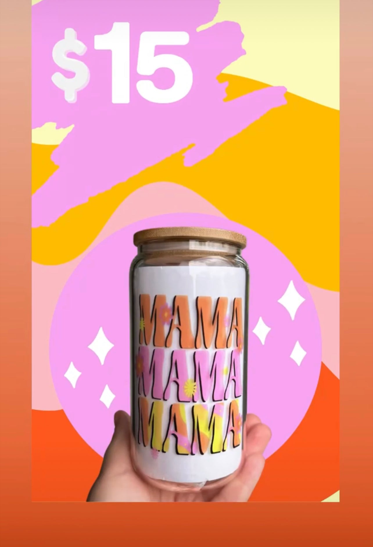 Retro Mama glass can